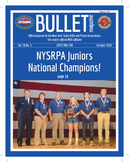 NYSRPA Juniors National Champions! Page 16 Your Board of Directors