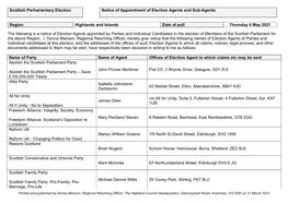 SP Notice of Election Agents