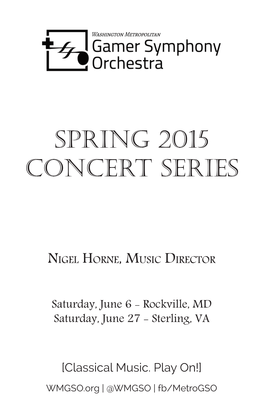 Spring 2015 Concert Series