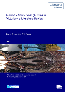 Marron Cherax Cainii (Austin) in Victoria – a Literature Review