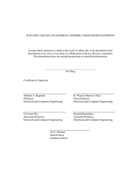 Flip Chip and Lid Attachment Assembly Process Development