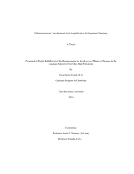 Difluoroboronate Urea-Induced Acid Amplification for Insertion Chemistry