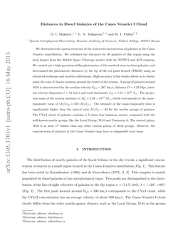 Arxiv:1305.3701V1 [Astro-Ph.CO] 16 May 2013 ‡ † ∗ Uino H Ieo-Ih Eoiiso Aaisi H Sk the in Galaxies of Velocities Line-Of-Sight the Tw of Types