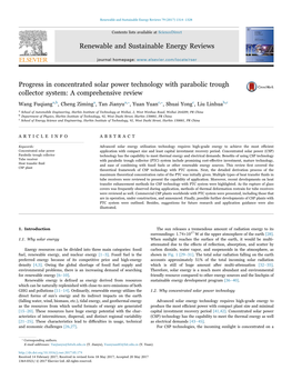 Progress in Concentrated Solar Power Technology with Parabolic Trough Collector System a Comprehensive Review