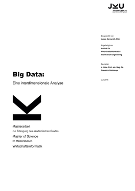 Big Data: Juli 2016 Eine Interdimensionale Analyse
