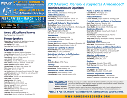 2018 Award, Plenary & Keynotes Announced!