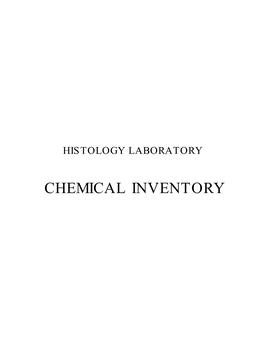 Chemical Inventory Contents