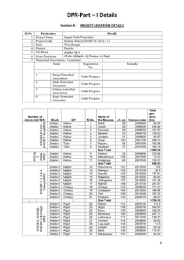 DPR-Part – I Details