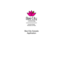Bee City Canada Application