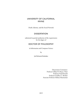 University of California, Irvine Dissertation Doctor