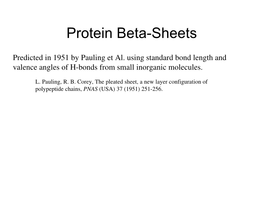 Protein Beta-Sheets