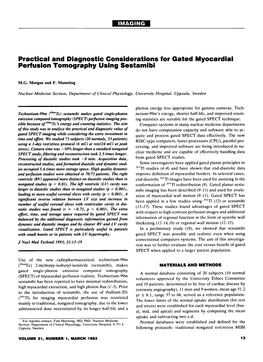 Practical and Diagnostic Considerations for Gated Myocardial Perfusion Tomography Using Sestamibi