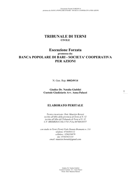 TRIBUNALE DI TERNI Esecuzione Forzata