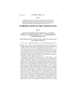 10-1150 Mayo Collaborative Services V. Prometheus Laboratories, Inc