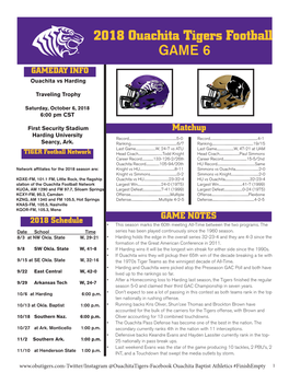 2018 Ouachita Tigers Football GAME 6