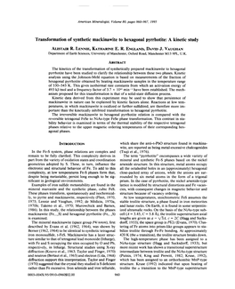 Transformation of Synthetic Mackinawite to Hexagonal Pyrrhotite: a Kinetic Study