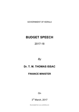 Budget Speech