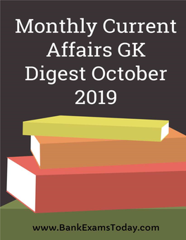 Monthly Current Affairs GK Digest: October 2019