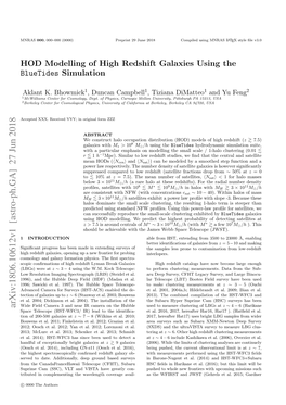 Halo Occupation Distribution (HOD) Modelling of High Redshift Galaxies