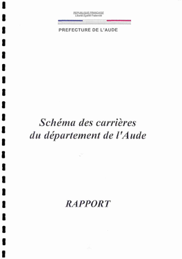 Schéma Des Carrières Du Département De L'aude RAPPORT