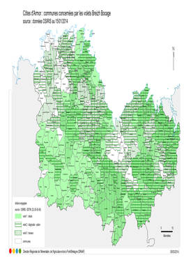 Côtes D'armor : Communes Concernées Par Les Volets Breizh Bocage Source : Données OSIRIS Au 15/01/2014