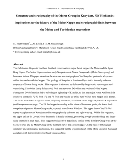 The Structural Evolution of the Glenelg Inlier and Surrounding Morar Group