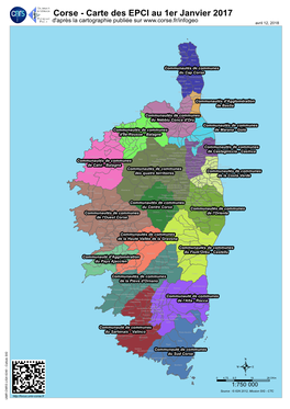 Corse - Carte Des EPCI Au 1Er Janvier 2017 D'après La Cartographie Publiée Sur Avril 12, 2018