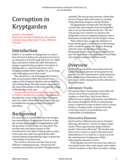 Corruption in Kryptgarden Is a Three- Aid