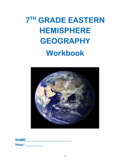 7TH GRADE EASTERN HEMISPHERE GEOGRAPHY Workbook