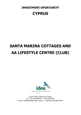 Cyprus Santa Marina Cottages and Aa Lifestyle