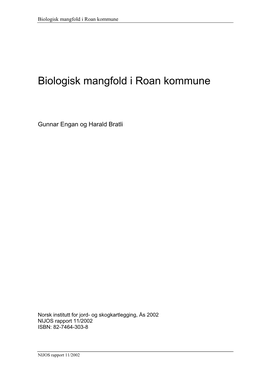 Biologisk Mangfold I Roan Kommune