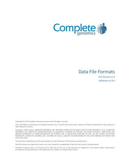 Data Formats Document Table of Contents