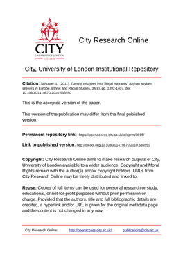 Dublin II and Eurodac: Examining the (Un)Intended(?) Consequences’ Gender, Place and Culture Schuster, L