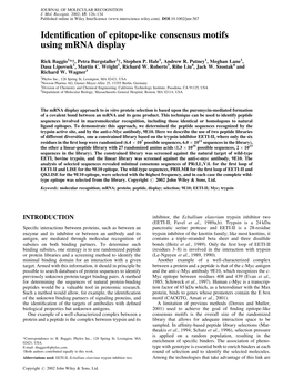 Identification of Epitope-Like Consensus Motifs Using Mrna