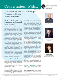 The Issue: Trolling, Licensing & Litigating: a 21St Century Patent