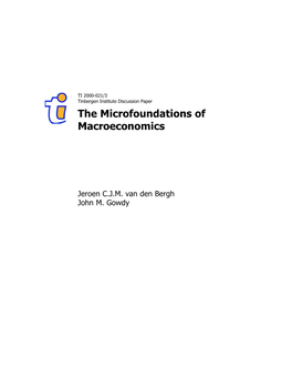 The Microfoundations of Macroeconomics: an Evolutionary Perspective