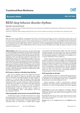 REM Sleep Behavior Disorder Rhythms
