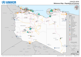 UNHCR LIBYA Reference Map - Popula�On of Concern Figures/ Data As of 30St April Or Latest Available