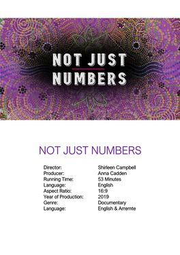 To Download a PDF of the Press Kit for NOT JUST NUMBERS