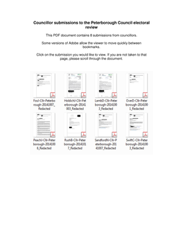 Councillor Submissions to the Peterborough Council Electoral Review