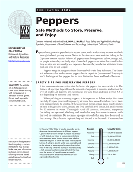 PEPPERS: Safe Methods to Store, Preserve, and Enjoy 2