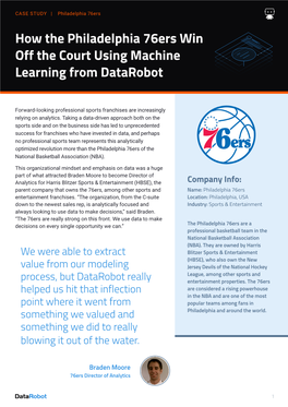 How the Philadelphia 76Ers Win Off the Court Using Machine Learning from Datarobot