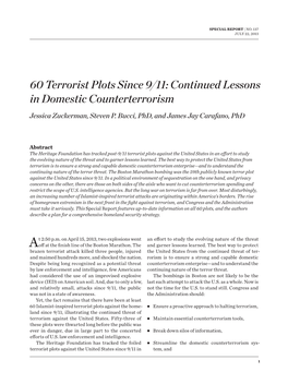 60 Terrorist Plots Since 9/11: Continued Lessons in Domestic Counterterrorism