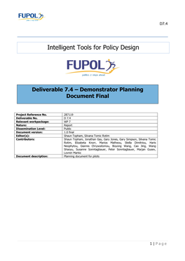 D7.3 Demonstrator Planning Document Intermediate