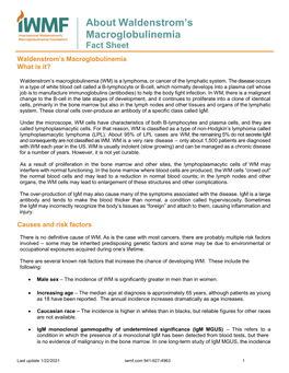 About Waldenstrom's Macroglobulinemia