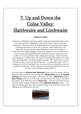 7. up and Down the Colne Valley: Slaithwaite and Linthwaite