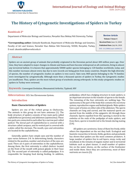The History of Cytogenetic Investigations of Spiders in Turkey