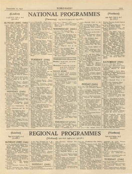 NATIONAL PROGRAMMES 995 Ws (3O1.5 M.) (68 Kw.) (Daventry)193 Kc/S (1,554.4 In.) (35 Kw.) (70 Kw.) 8.O P.M