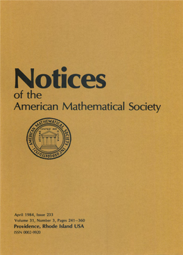 1984 Mathematical Sciences Professional Directory