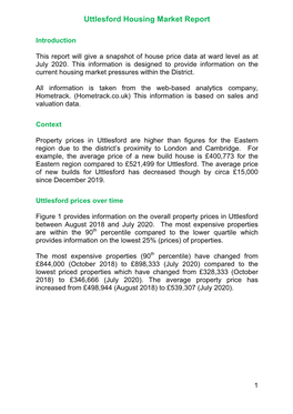 Uttlesford Housing Market Data October 2020